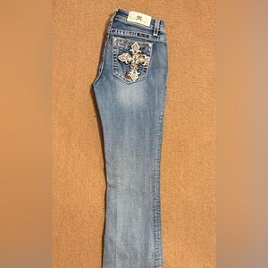 Miss Me Blue Jeans with Embroidered Pocket